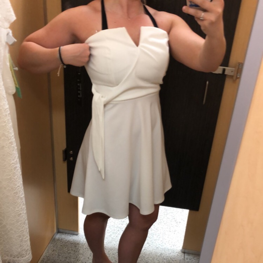 White strapless dress